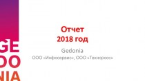 Gedonia ООО Инфосервис, ООО Техноросс. Итоги работы за 2018 год