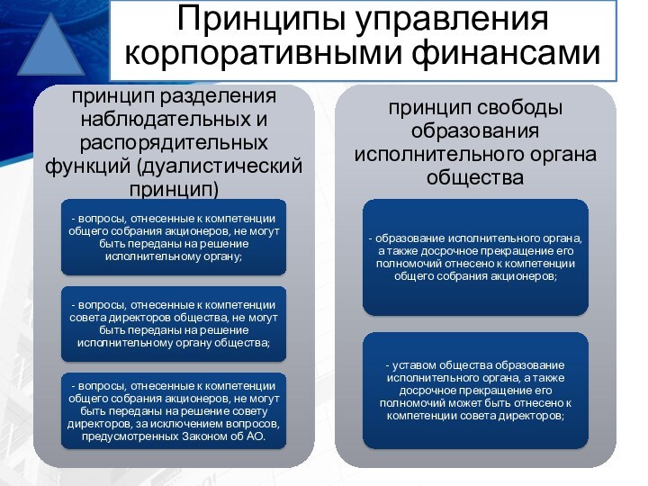 Принципы управления корпоративными финансами