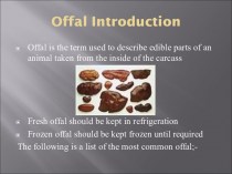 Food commodities. Offal introduction