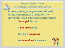 Present Perfect and Past Perfect
