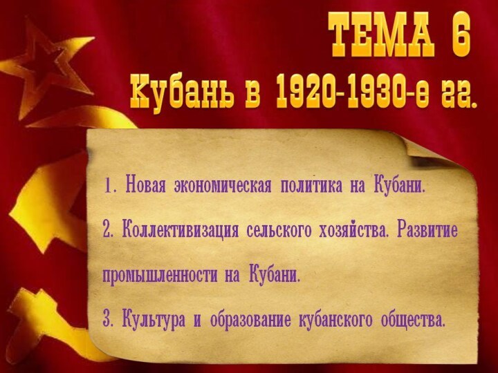 Кубань в 1920 - 1930-е годы