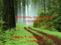 Экономика, организация и управление. Модуль 1. Экономика лесного хозяйства