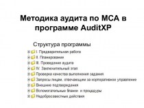 Методика аудита по МСА в программе AuditXP