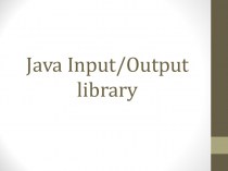 Java input output-library