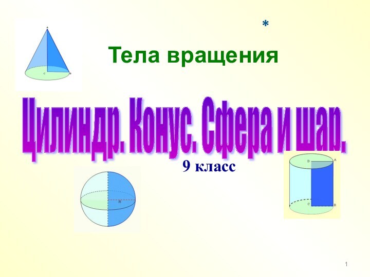 Презентация по теме тела вращения 9 класс