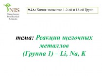 Реакции щелочных металлов (Группа 1) – Li, Na, K