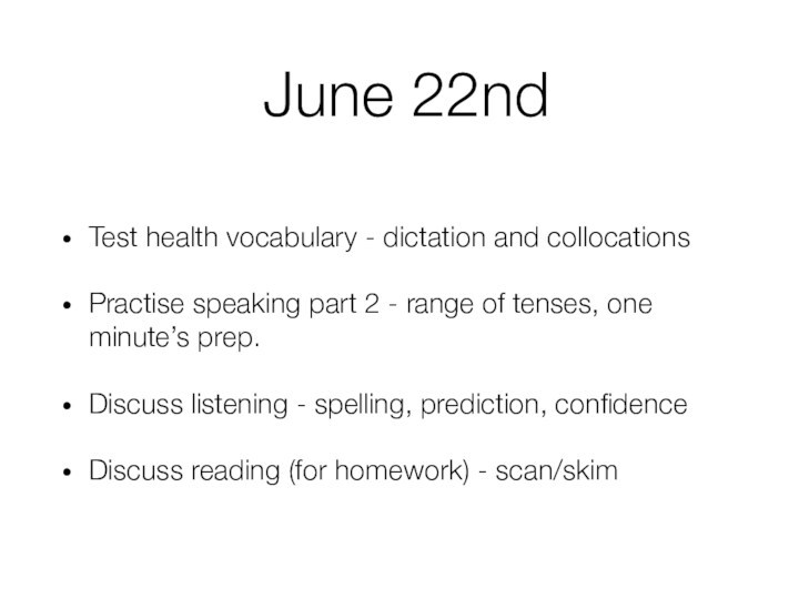 Test health vocabulary - dictation and collocations