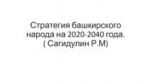 Стратегия башкирского народа на 2020-2040 года