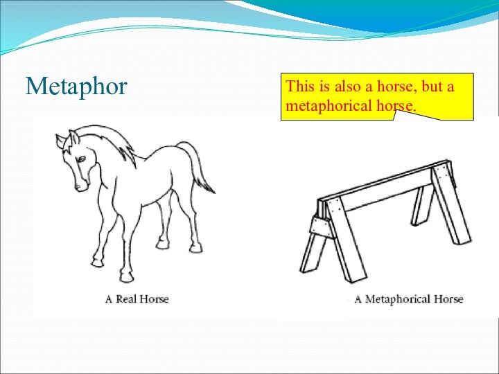 MetaphorThis is also a horse, but a metaphorical horse.