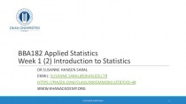 Introduction to Statistics. Week 1 (2)