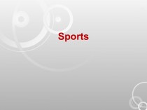 Sport. Types of sports