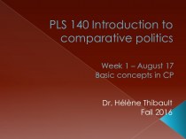 PLS 140 Introduction to comparative politics. Basic concepts in CP