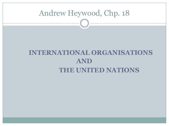International organisations and the united nations