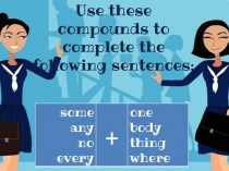 Use these compounds to complete the sentences: some, any, no, every