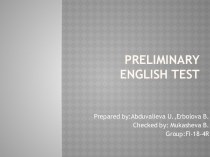 Preliminary english test