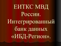 ЕИТКС МВД России. Интегрированный банк данных ИБД-Регион