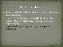 NPK Fertilizers. Classification of fertilizers