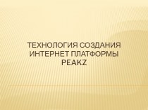 Технология создания интернет платформы Peakz