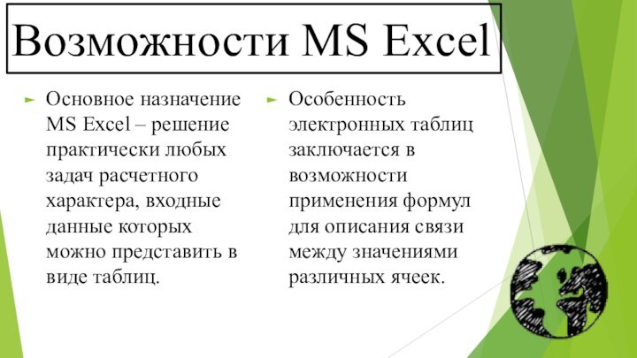 Табличный процессор ms excel возможности достоинства недостатки