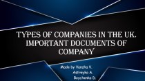 Types of companies in the UK. Important documents of company