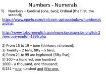 Numbers - Numerals
