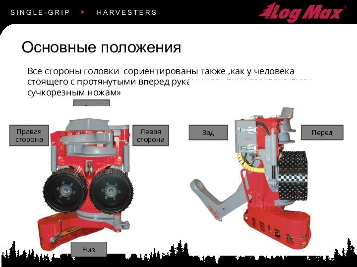 Основные положенияВсе стороны головки сориентированы также ,как у человека стоящего с протянутыми вперед руками где