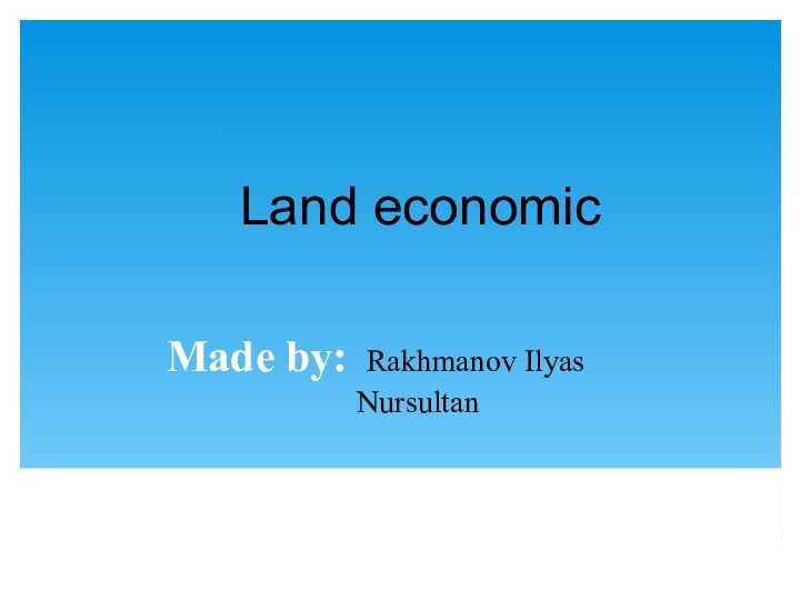 Kazakhstan - Agricultural land economy