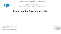 Features of the Australian English