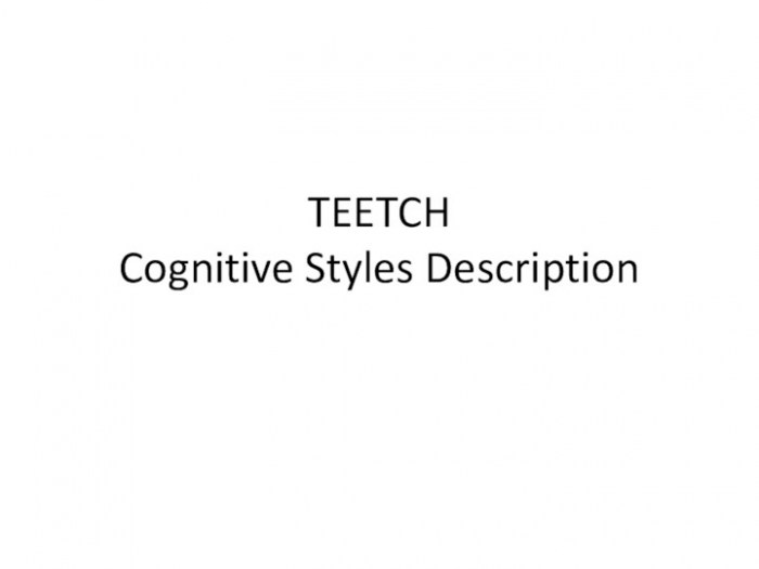 Teetch Cognitive Styles Rus