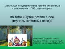 Мультимедийная игра Путешествие в лес (изучаем животных леса). Работа с воспитанниками с ОНР старшей группы