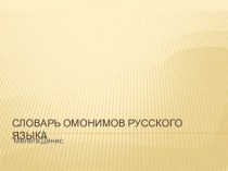 Словарь омонимов русского языка
