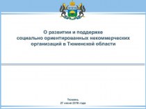 О развитии и поддержке социально ориентированных некоммерческих организаций в Тюменской области