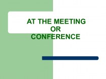 Planning a meeting or conference