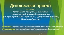 Прогнозная программа развития сельскохозяйственной организации РСДУП Путчино