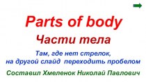 Parts of body. Части тела