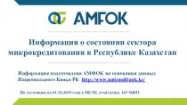Информация о состоянии сектора микрокредитования в Республике Казахстан