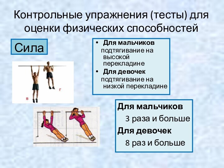 Развитие физических качеств средствами гимнастики. Физические качества сила упражнения. Контрольные упражнения. Контрольные упражнения для оценки. Контрольные упражнения для оценки силы.