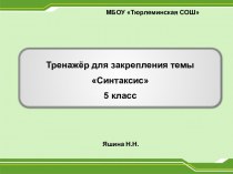 Русский язык.Тренажер по синтаксису(5 класс)
